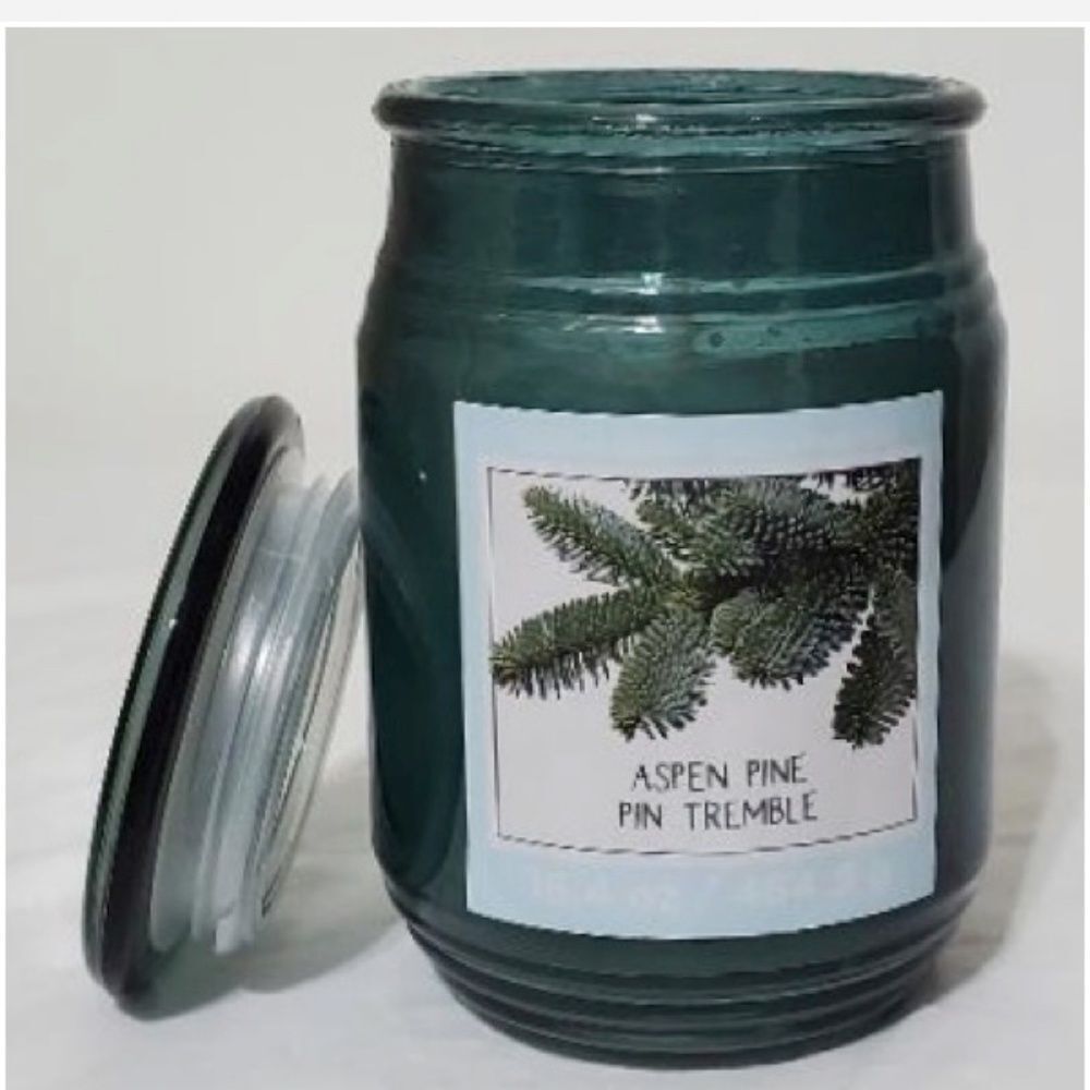 New Ashland Candle Jar Home Green Christmas Pine Scent Wax Glass Holiday NWT - Picture 3 of 13